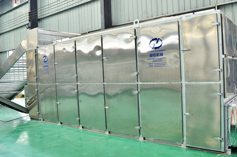 六套網帶式辣椒烘干機安裝現場